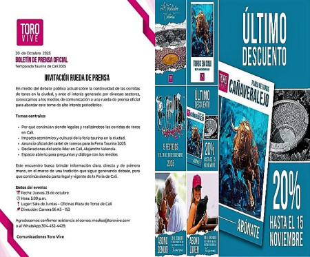 Cali Anunciará sus Carteles Taurinos 2025 el Próximo Jueves