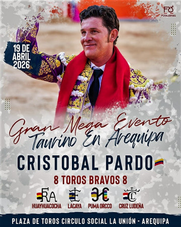 Cristóbal Pardo, Ocho Toros y la Gloria en Arequipa